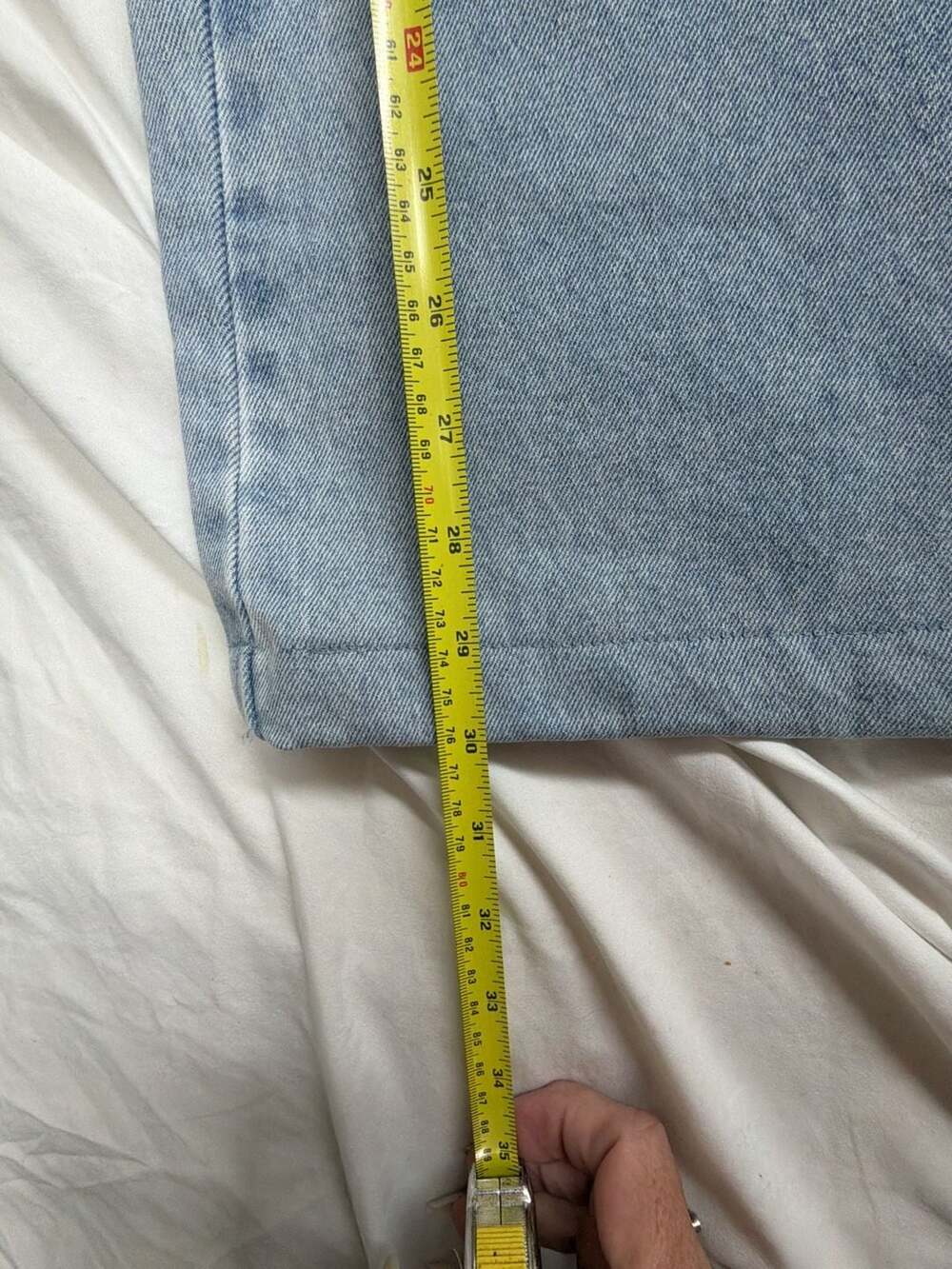 AVEC LES FILLES Sabine Wash Light Blue Studded Wide-Leg Denim Pants Size 30 - Picture 5 of 7
